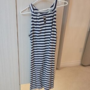 Jude Connally Navy and White Striped Dress